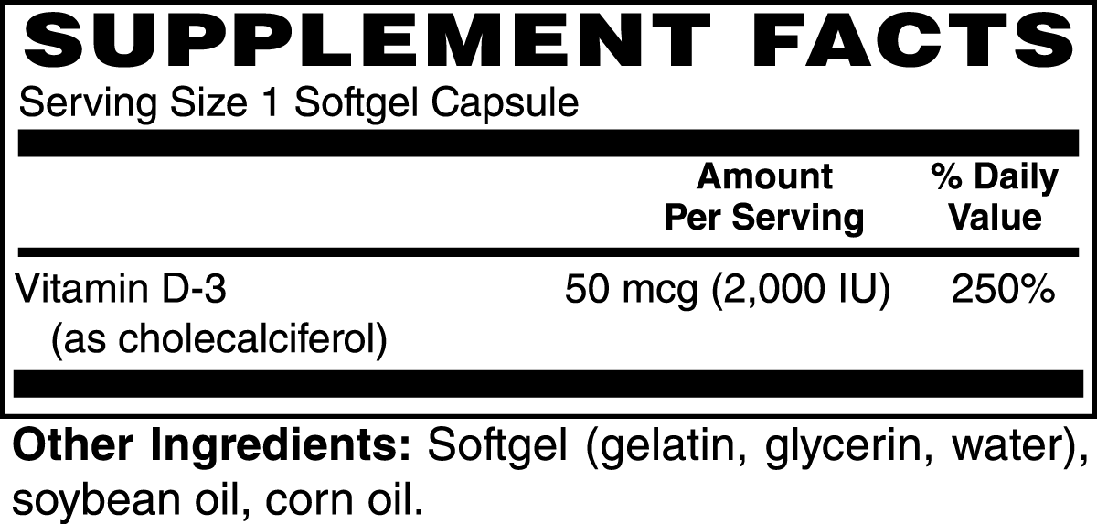 BioGain® Vitamin D3 2,000 IU