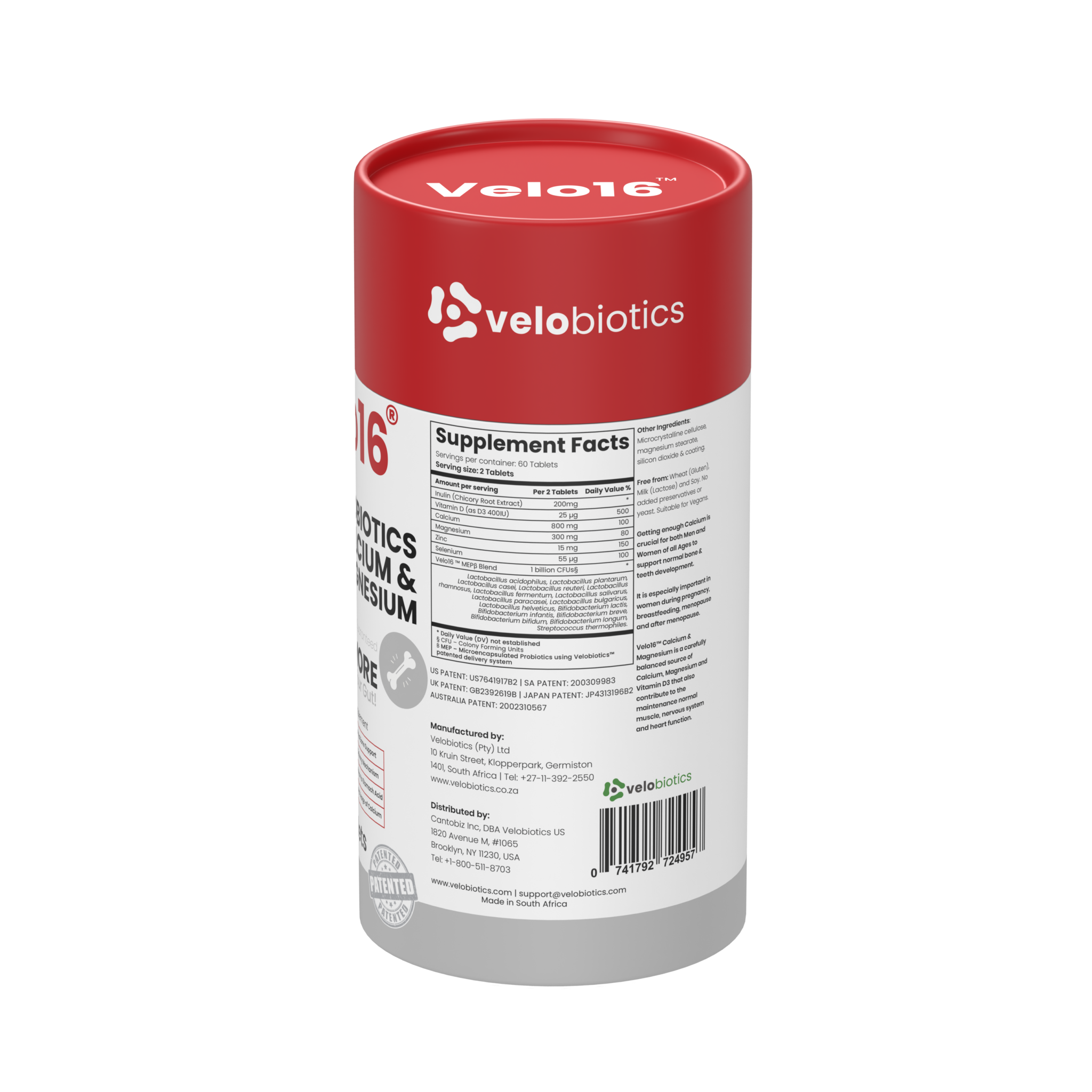 Velo16 Probiotics Calcium & Magnesium