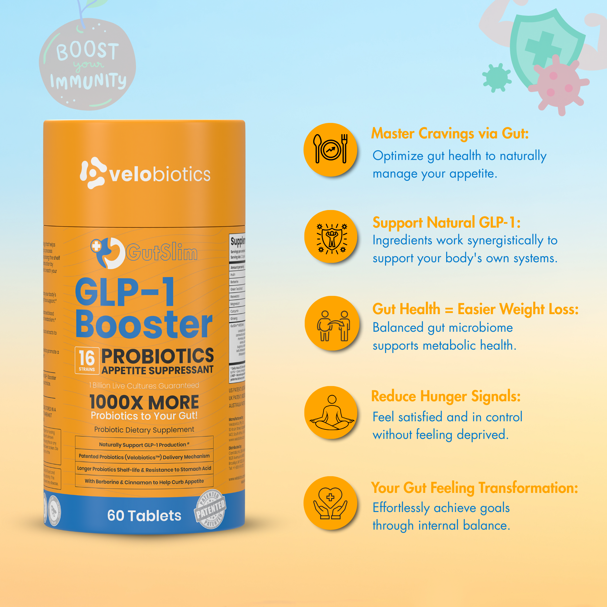 GutSlim Probiotics GLP-1 Booster