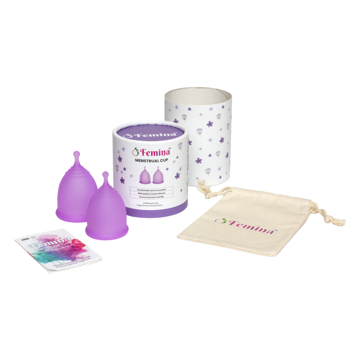 Femina Menstrual Cups – Large & Small Value Pack