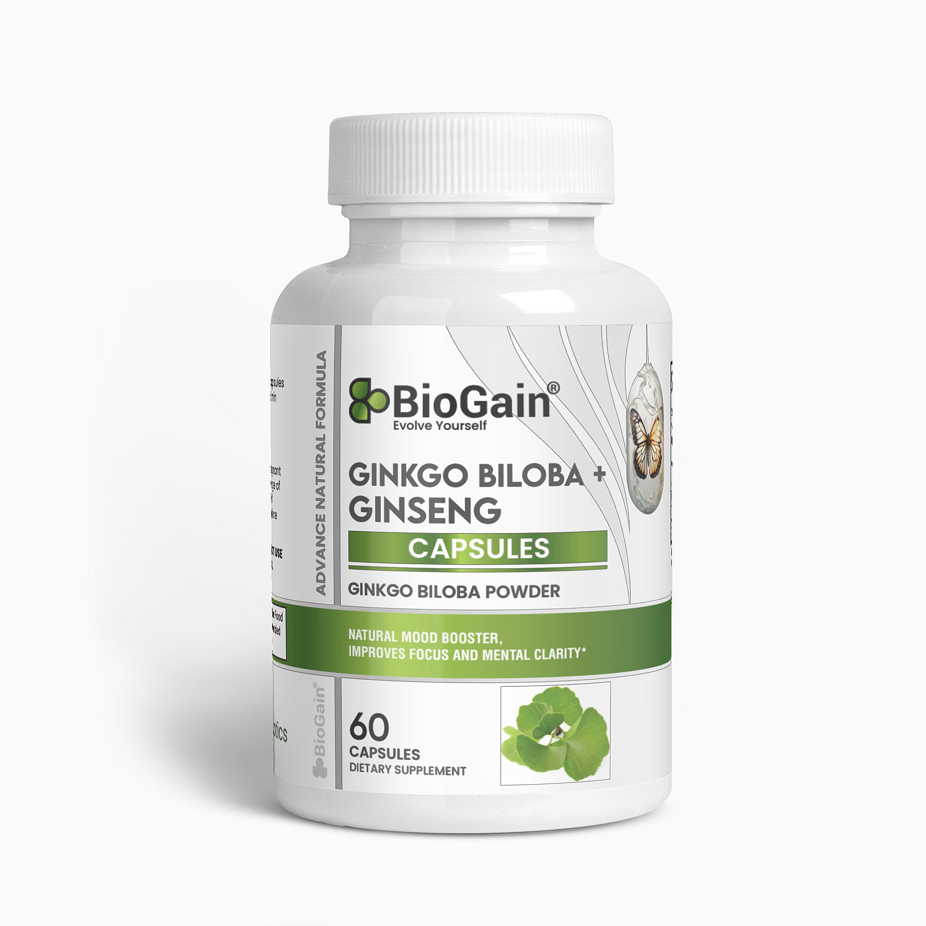 BioGain® Clarity Blend: Ginkgo Biloba + Ginseng Capsules