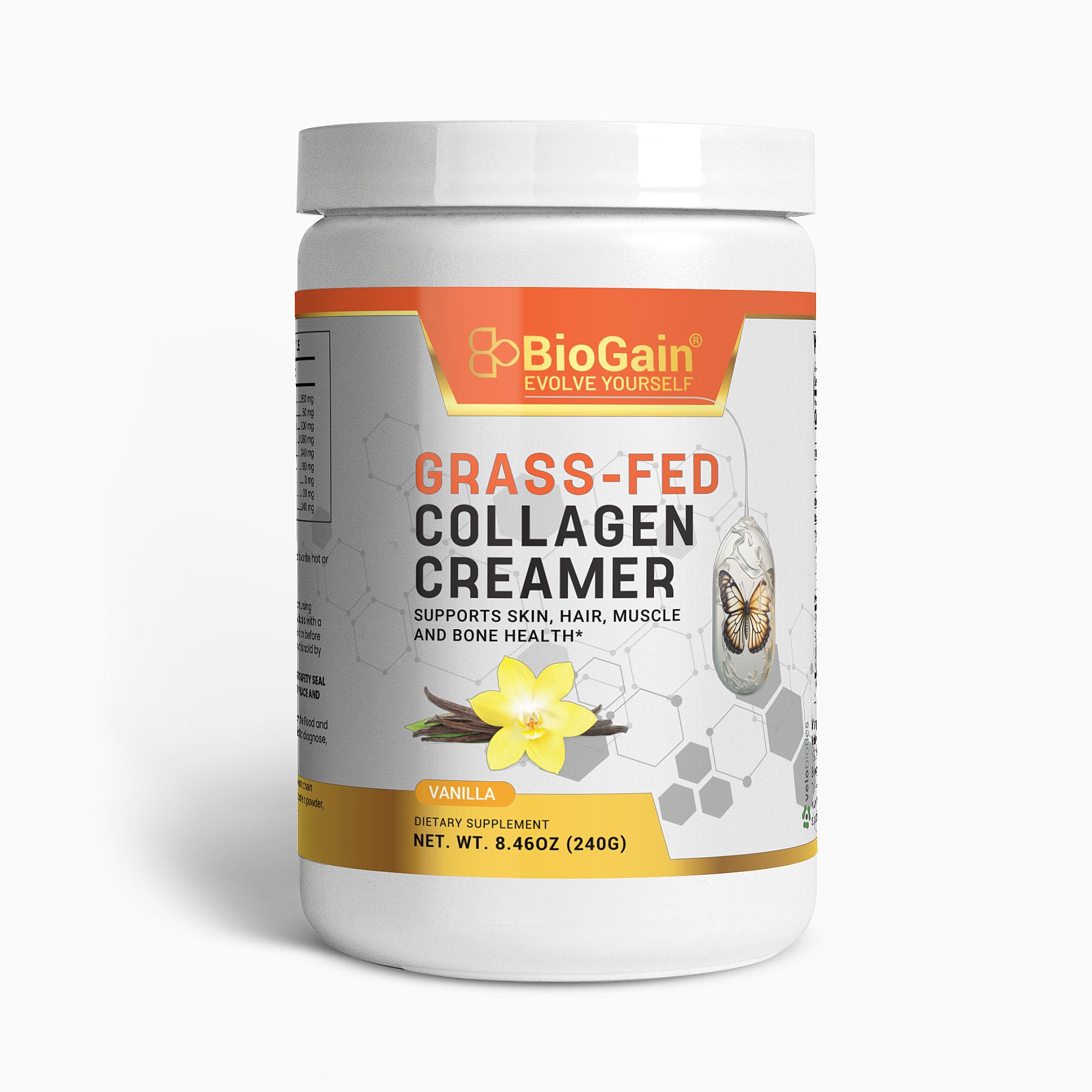 BioGain Grass-Fed Collagen Creamer (Vanilla)
