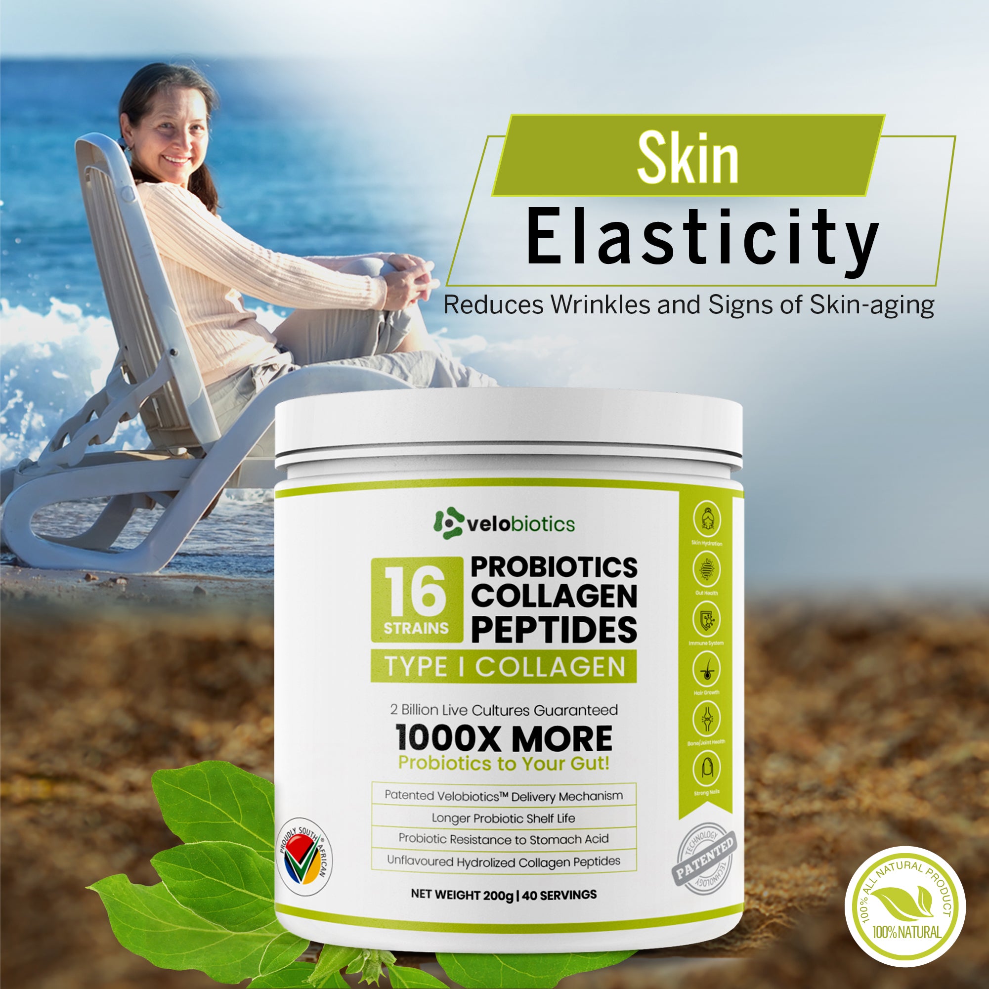 Probiotics Collagen Peptides Powder for Skin, Hair, Nails & Joints